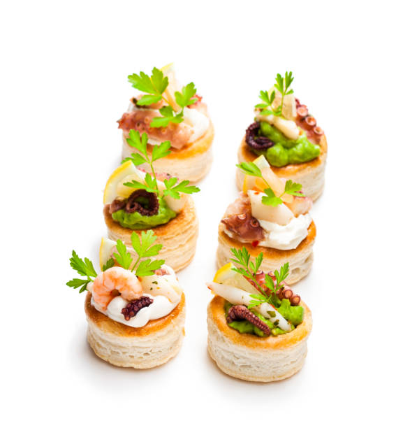 istock Vol-au-vents  puff pastry cases filled with salted squid and octopus 886503314