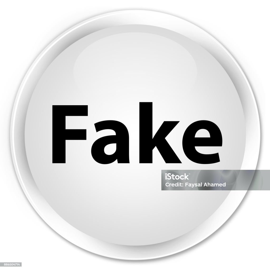 Fake Button Icon Fake Premium White Round Button Stock Illustration - Download Image Now ...