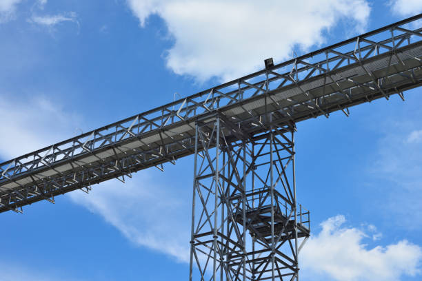 istock Fragment of metal grain elevator in facility. 886520644