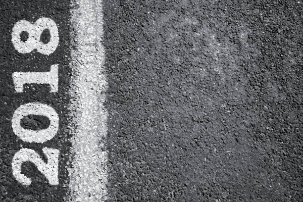 istock 2018 road sign background.New year concept 886526078
