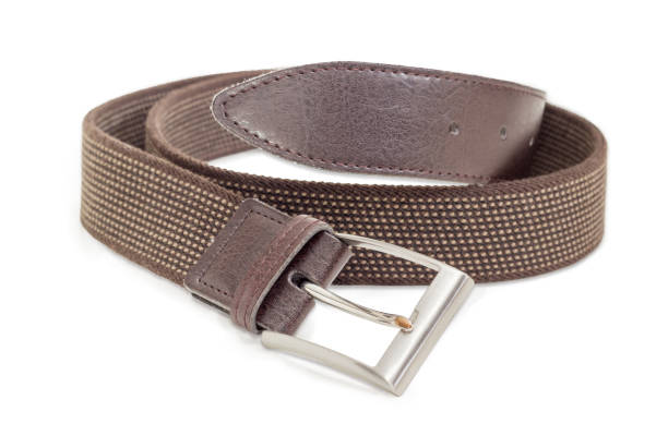 istock Brown stretch belt closeup on a white background 886533654