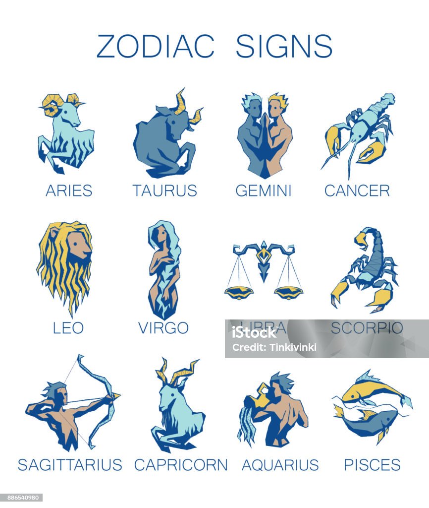 Bộ Sưu Tập Tất Cả Các Cung Hoàng Đạo Hình Minh Họa Vector Của Mười ...