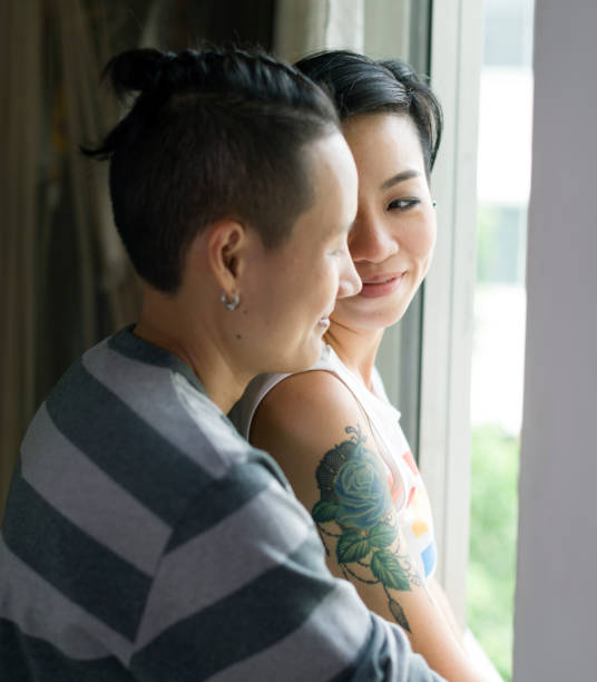 istock LGBT asian lesbian couple 886545462