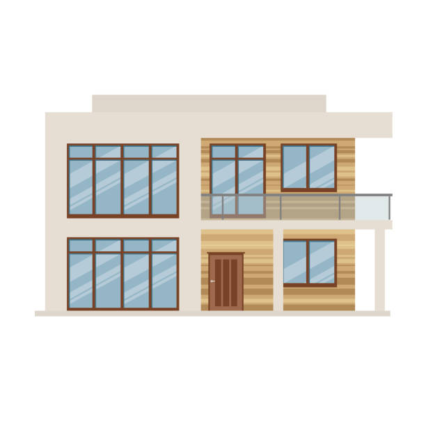istock Modern two-storey mansion in expensive style, country house for rest 886554328