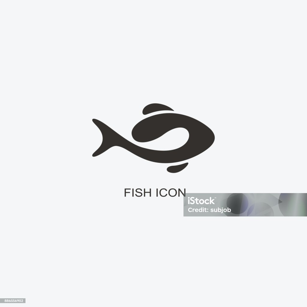 Modèle de poisson pour la conception. Icône du restaurant de fruits de mer. Illustration du style graphique de plat - clipart vectoriel de Poisson libre de droits