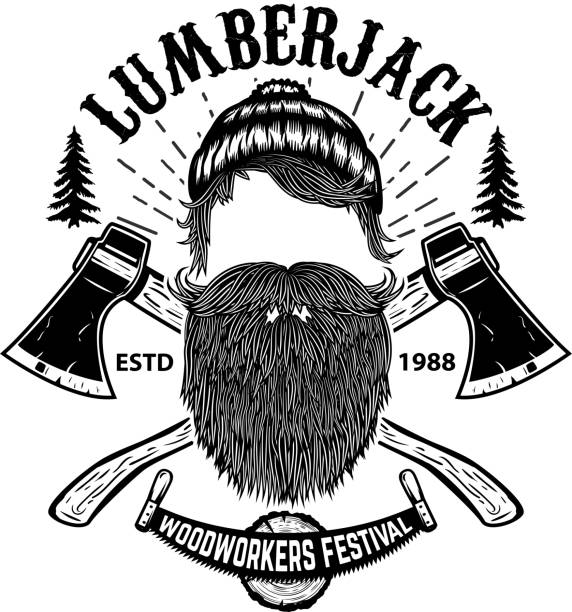 istock Lumberjack. Woodworkers festival poster template. Design element for emblem, sign, label, poster. Vector illustration 886557672