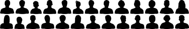Heads Silhouette Heads silhouette. portrait silhouettes stock illustrations