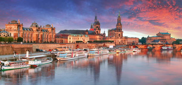 istock Dresden, Germany old town skyline on the Elbe River. 886558226
