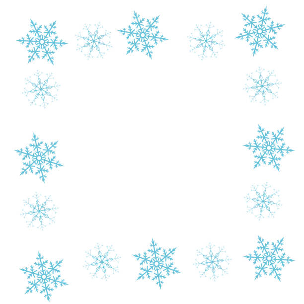 istock Festive decorative frame made of snowflakes on a white background. For posters, postcards, greeting for Christmas, new year. 886564352