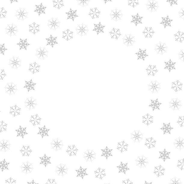 istock Festive decorative frame made of snowflakes on a white background. For posters, postcards, greeting for Christmas, new year. 886564432