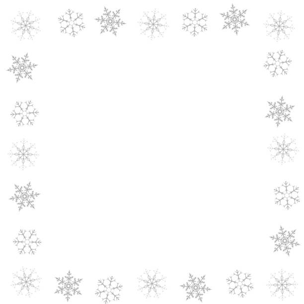 istock Festive decorative frame made of snowflakes on a white background. For posters, postcards, greeting for Christmas, new year. 886564434