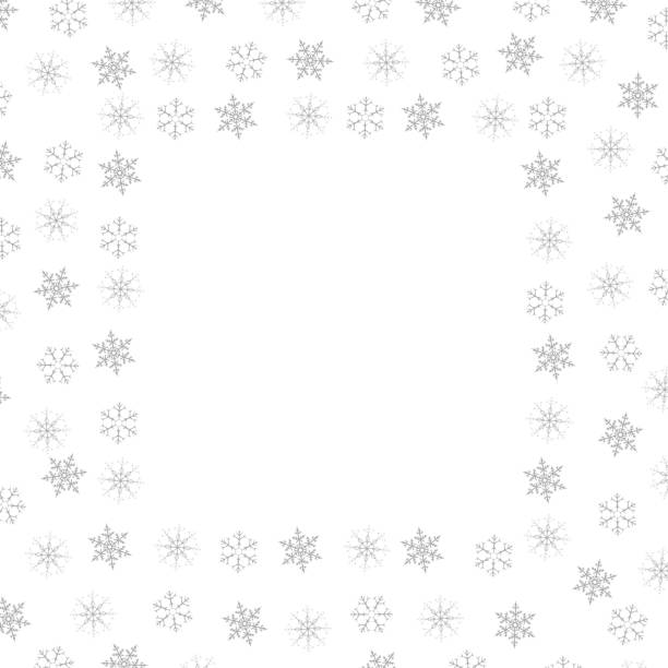 istock Festive decorative frame made of snowflakes on a white background. For posters, postcards, greeting for Christmas, new year. 886564436