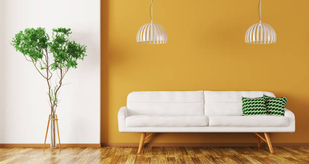 istock Interior of living room with sofa 3d render 886570004