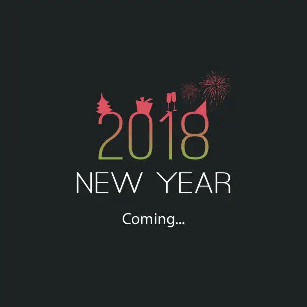 Vector illustration of New Year's Coming Banner - 2018
