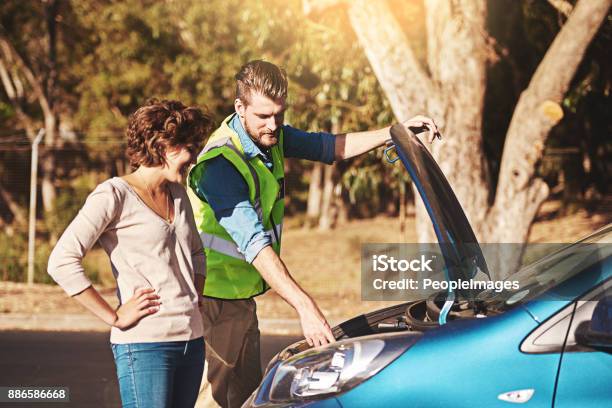 This Is The Problem Right Here Stock Photo - Download Image Now - Car, Roadside, Roadside Assistance