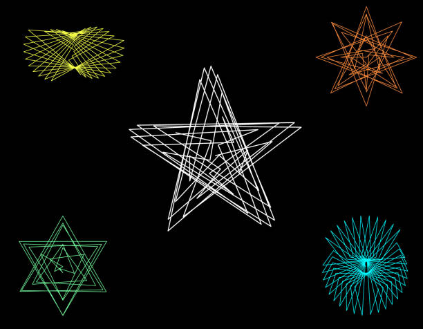 istock Abstract geometric shapes of lines. Vector outline illustration. Sacred geometry. 886636310