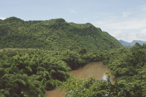 istock Beautiful big forest mountain and river, sky, cloud, travel nature 886639172