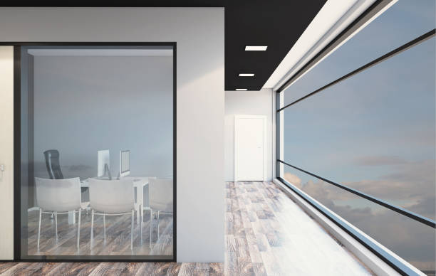 istock Modern office Cabinet. Meeting room. 3D rendering. 886639352