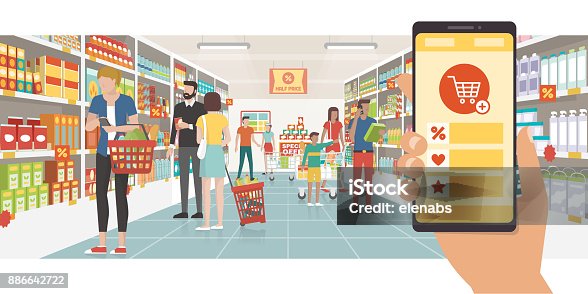 istock Grocery shopping app 886642722