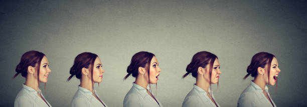 istock Mood swing. Woman expressing different emotions  and feelings 886649752