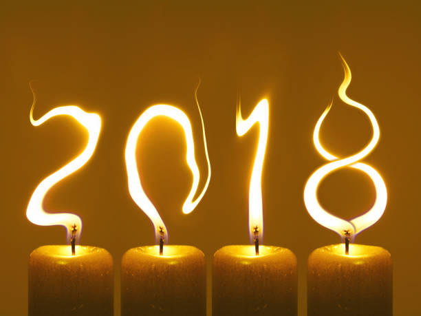 istock Happy new year 2018 - candles 886654840
