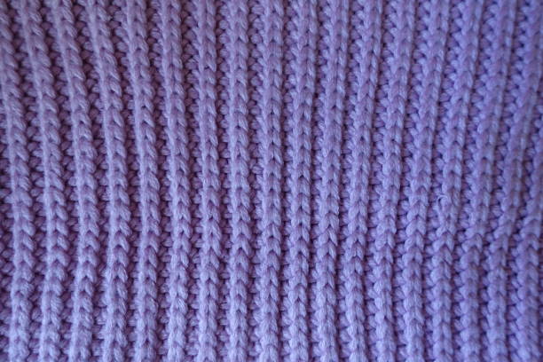 Handmade violer rib knit fabric with vertical wales