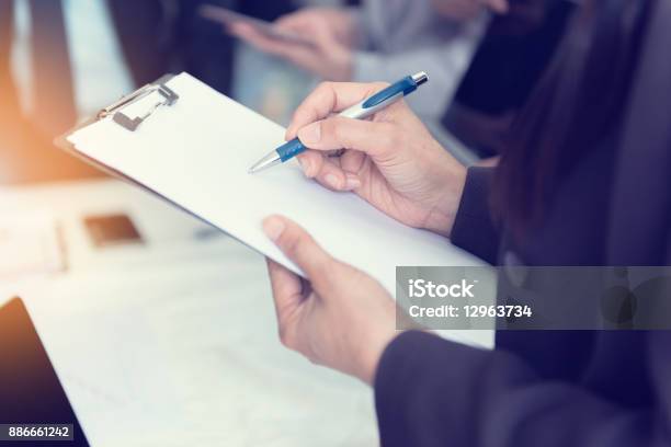 Businesswoman Being Ready To Take Note Data Business Office Concept Stock Photo - Download Image Now