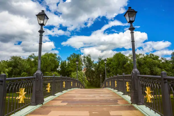The bridge in Tsaritsyno Park, Moscow, Russia.
