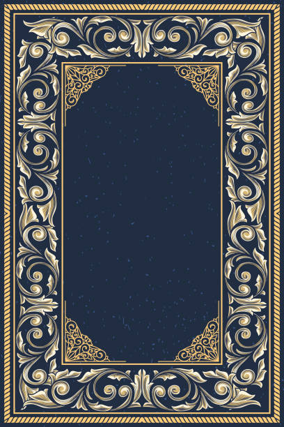 vintage ozdobny wzór - gothic style scroll floral pattern victorian style stock illustrations