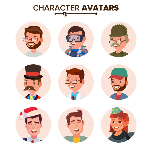 People Avatars Collection Vector. Default Characters Avatar Placeholder. Cartoon Flat Isolated Illustration People Avatars Collection Vector. Default Characters Avatar. Cartoon Web Isolated Illustration njemp tribe stock illustrations