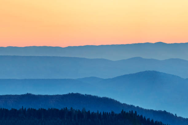 istock foggy layers of mountain ridges 886667400