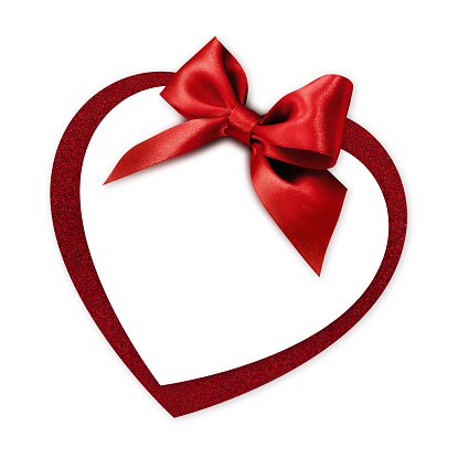 Close-up red gift box ribbon