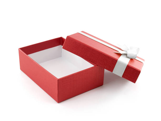 istock open and empty red gift box with white ribbon bow on white background 886673032
