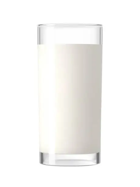 Vector illustration of Glass of Milk isolated on white background