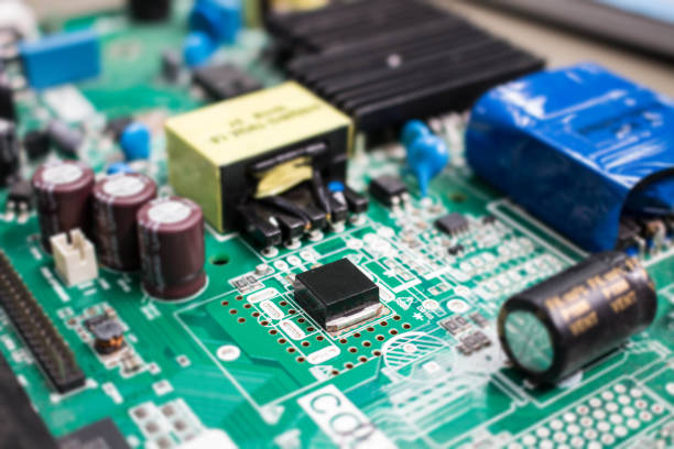 istock The electronics parts on main board resistor and chip technology 886676108