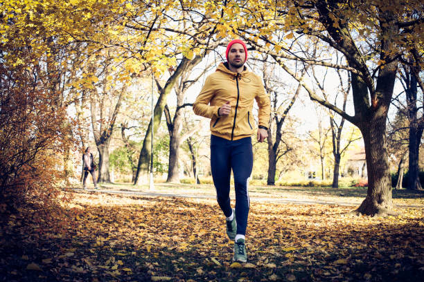 istock Young man run trough nature. On the move. 886685090