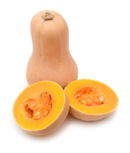 istock Sliced pumpkin isolated on white background 886689090