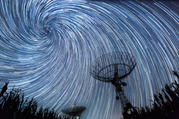 istock Satellite Dish Reaching for The Stars at Night 886697042