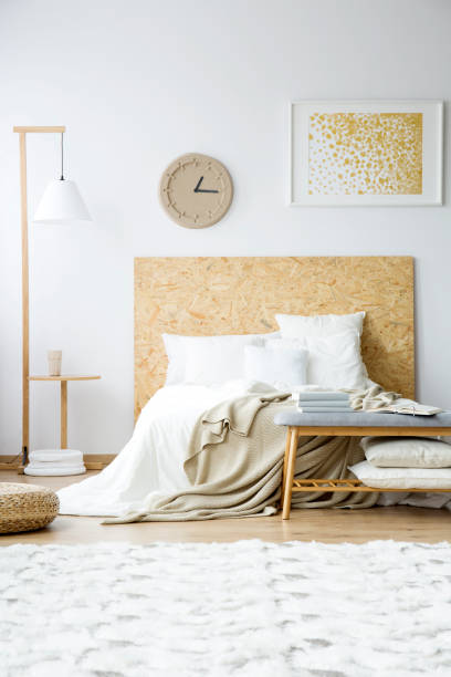 istock Paper clock in bohemian bedroom 886701072