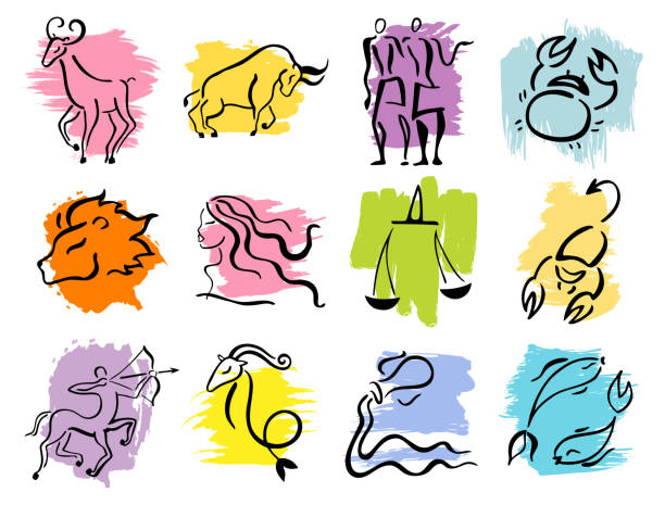 illustrations, cliparts, dessins animés et icônes de horoscope, signes du zodiac star, vecteur se - sea lion