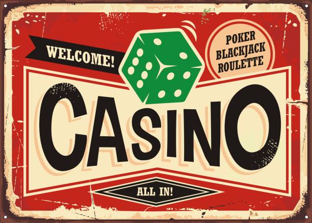 kasyno retro znak - gambling dice casino backgrounds stock illustrations