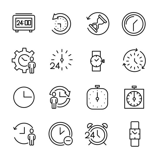 illustrations, cliparts, dessins animés et icônes de simple jeu de temps associés icônes d’aperçu - number 20 minute hand stopwatch vector