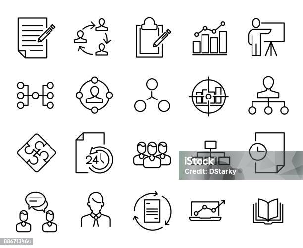 Simple Collection Of Scrum Agile Related Line Icons Stock Illustration - Download Image Now