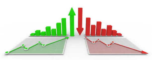 Photo of 3D graph and diagram business concept