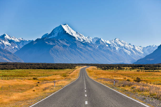 Mount Cook, New Zealand Mount Cook, highest Mountain in The alps of New Zealand mt cook photos stock pictures, royalty-free photos & images