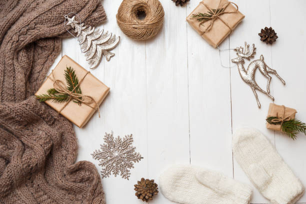 istock Christmas, winter, new year concept. Flat lay, top view, copy space 886746286