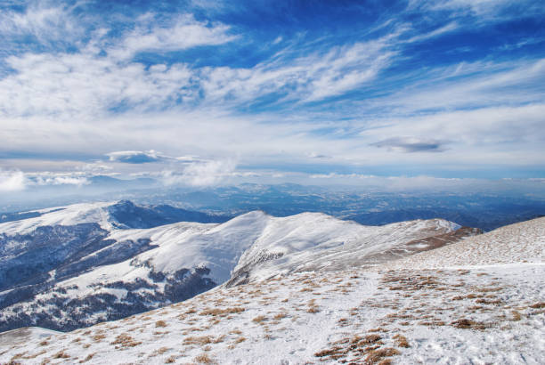 istock Winter landscape. Mountain in snow. 886747154