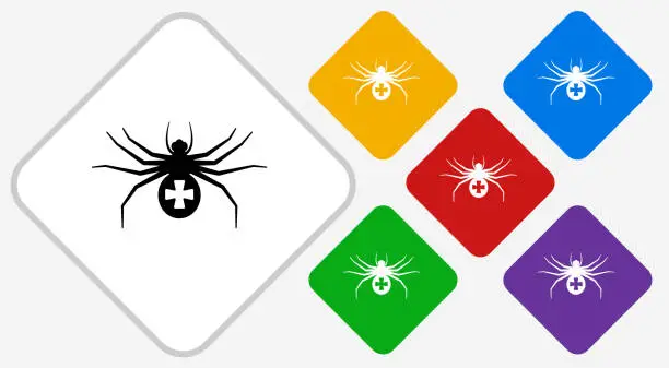 Vector illustration of Spider Color Diamond Vector Icon