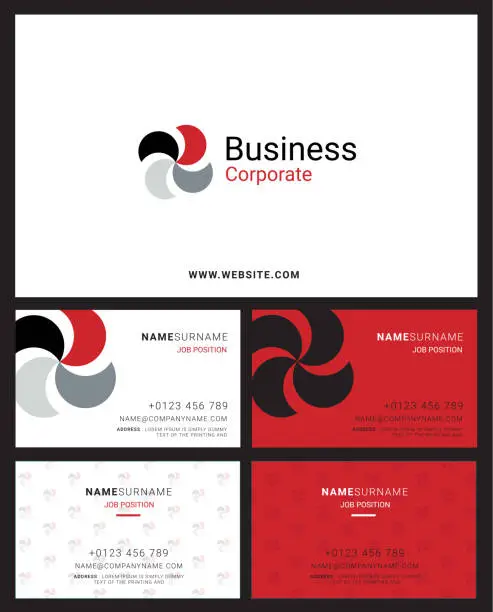 Vector illustration of Corporate Identity and Business Card with Pattern Background Vector Illustration