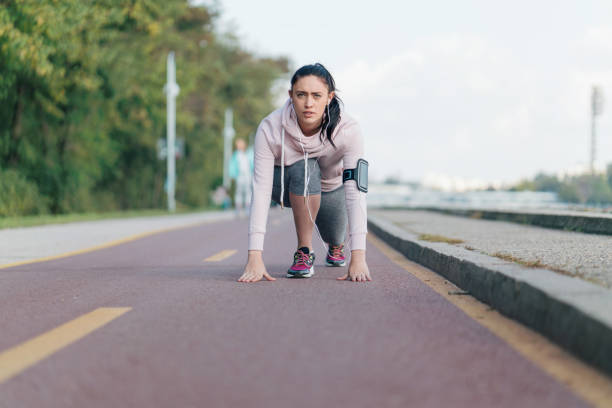 brazilian sportswoman ready dor running outdoors in berlin